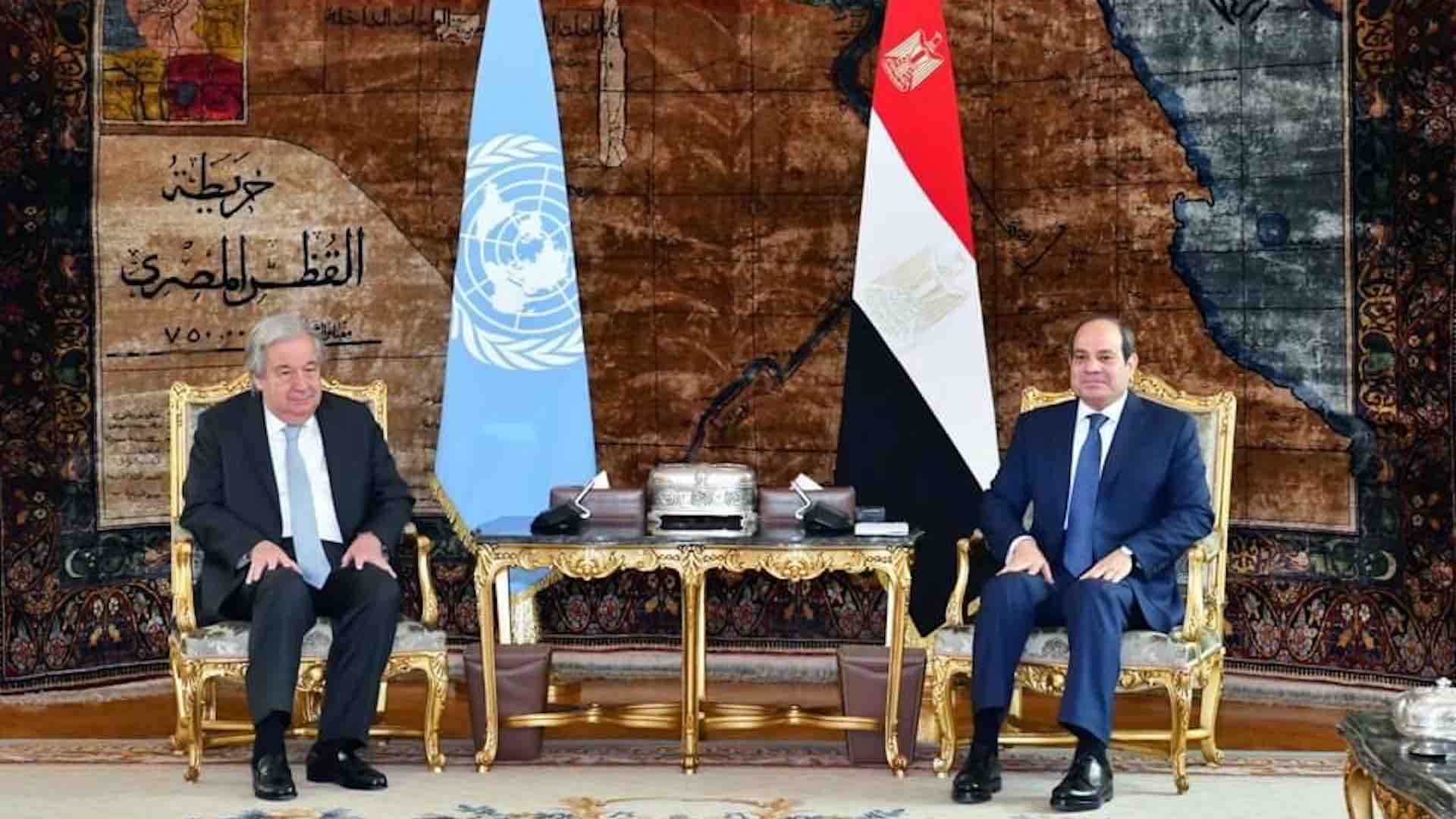 Egyptian president and UN chief confer on Gaza crisis solutions